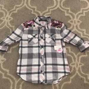 Justice girls button down sz 8